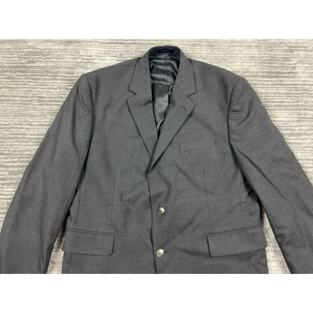 Arrow Blazer Mens‎ 44S Gray Silver Buttons Wool Blend Jacket Sports Coat
